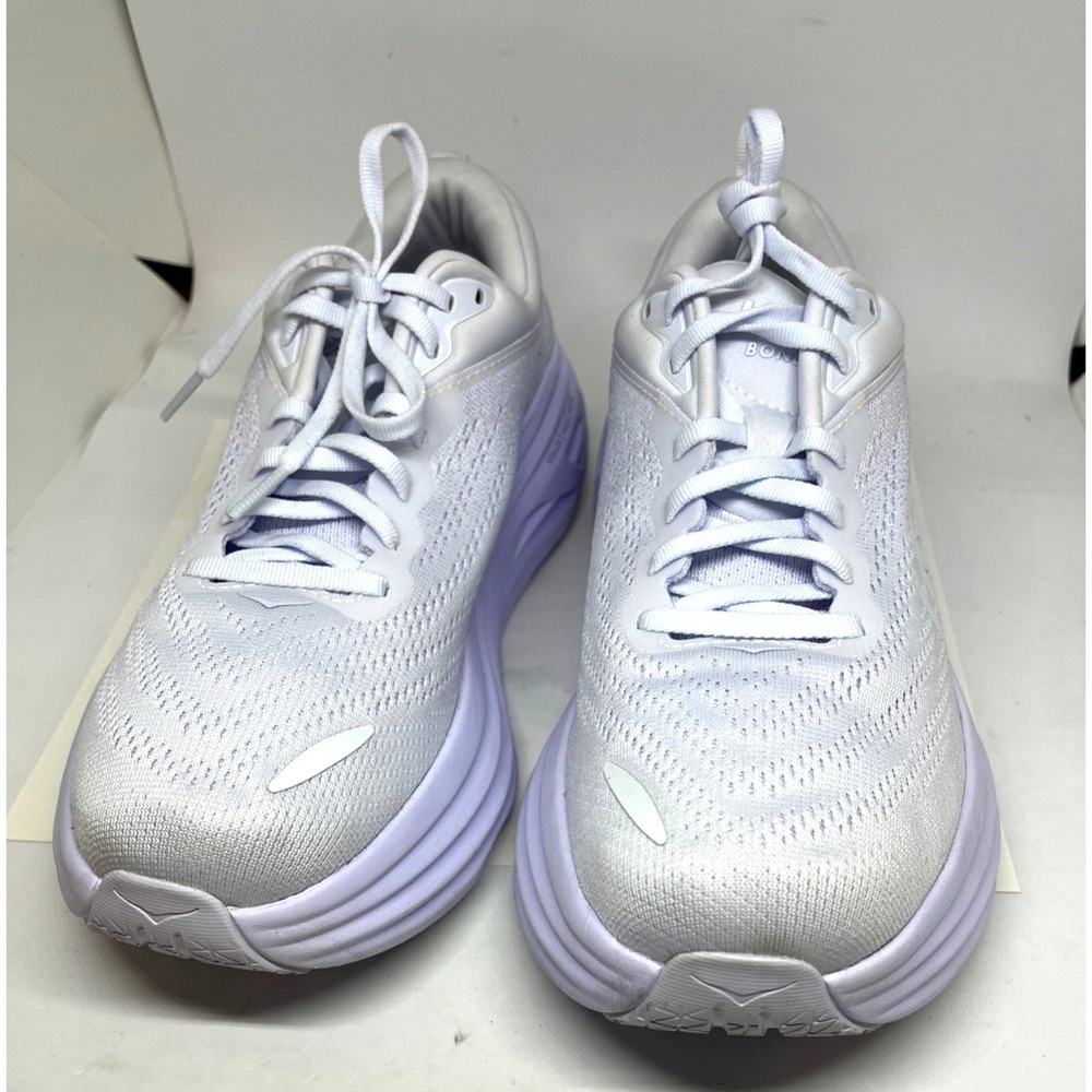 Hoka Men's Bondi 8 Running Size 9.5B White Slightly Used - Picture 4 of 6